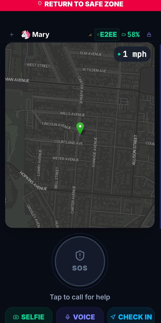 SOS alerts and live tracking